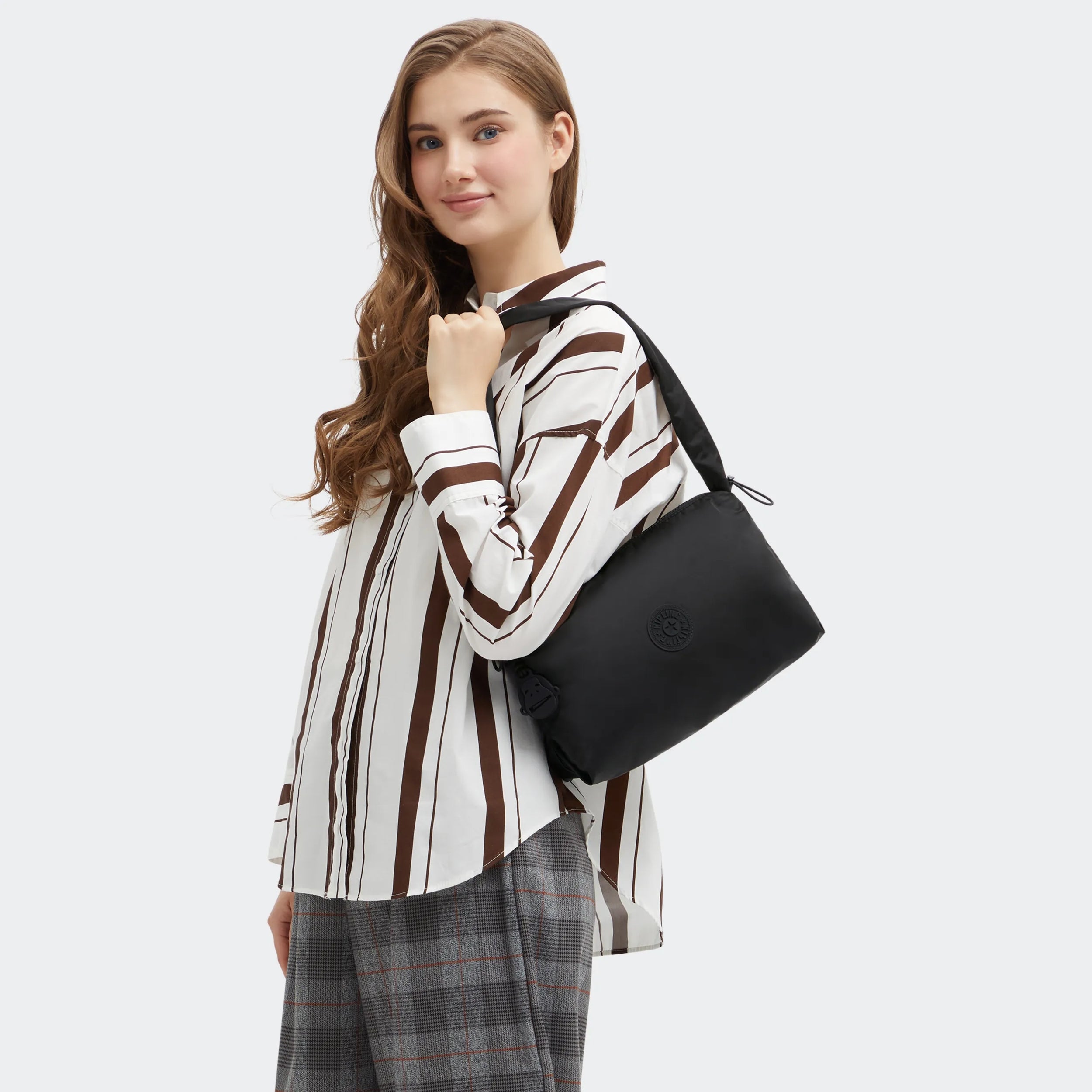 Eleni Medium Smooth Satin Shoulder Bag - Image 2