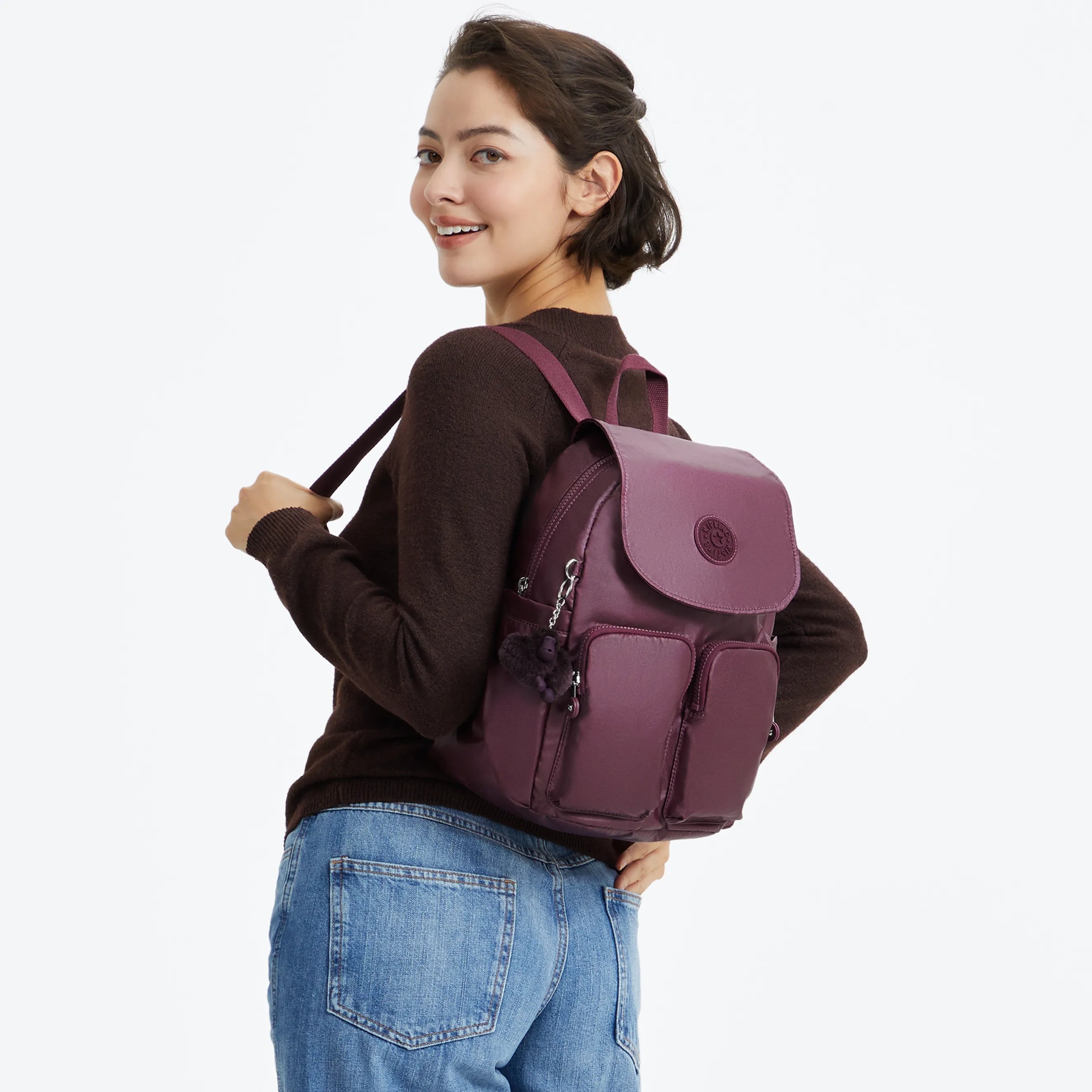 City Pocket Small Metallic Backpack - Image 2